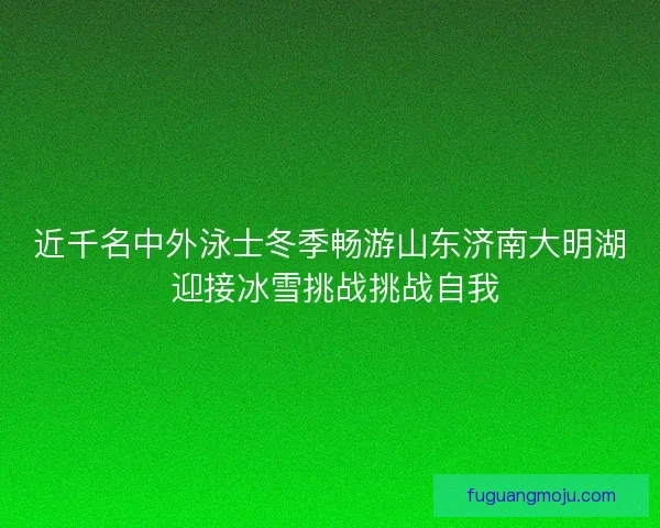 近千名中外泳士冬季畅游山东济南大明湖 迎接冰雪挑战挑战自我
